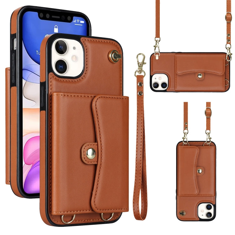 RFID Card Slot Phone Case with Long Lanyard, For iPhone 12, For iPhone 12 Pro, For iPhone 12 Pro Max, For iPhone 11, For iPhone 11 Pro