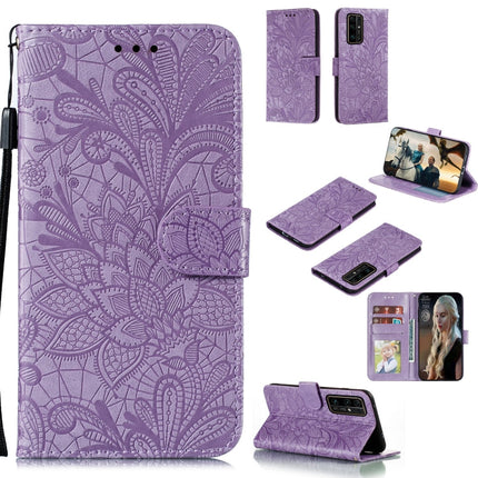 Lace Flower Embossing Pattern Horizontal Flip Leather Case , with Holder & Card Slots & Wallet & Photo Frame & Lanyard, For Huawei P40 Pro Plus, For Huawei Honor 30, For Huawei Honor 30 Pro, For Huawei Honor 30S