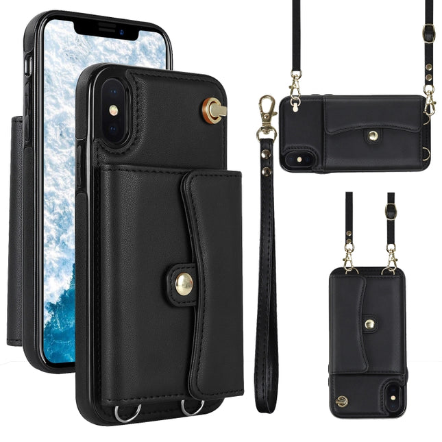 RFID Card Slot Phone Case with Long Lanyard, For iPhone 11, For iPhone 11 Pro, For iPhone 11 Pro Max, For iPhone X / XS