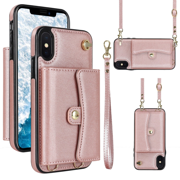 RFID Card Slot Phone Case with Long Lanyard, For iPhone 11 Pro Max, For iPhone X / XS, For iPhone XS Max, For iPhone 8 Plus / 7 Plus, For iPhone XR