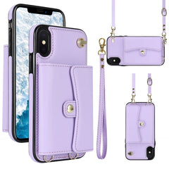 RFID Card Slot Phone Case with Long Lanyard, For iPhone 11, For iPhone 11 Pro, For iPhone 11 Pro Max, For iPhone X / XS