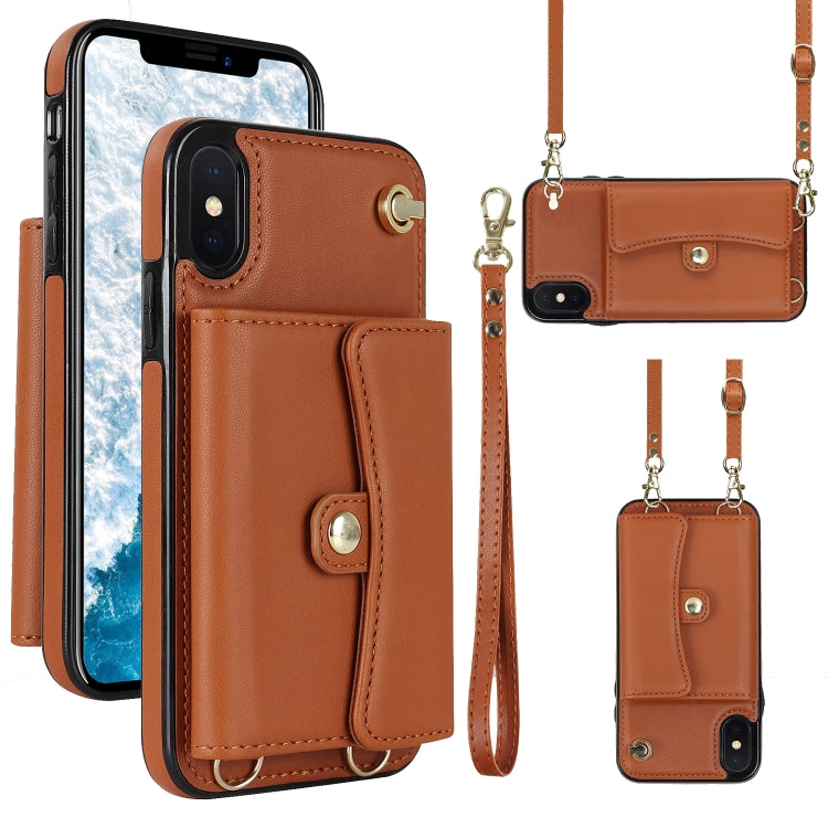 RFID Card Slot Phone Case with Long Lanyard, For iPhone 11 Pro Max, For iPhone X / XS, For iPhone XS Max, For iPhone 8 Plus / 7 Plus, For iPhone XR