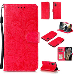 Lace Flower Embossing Pattern Horizontal Flip Leather Case , with Holder & Card Slots & Wallet & Photo Frame & Lanyard, For Huawei Honor 30 Pro, For Huawei Honor 30S, For Galaxy A11, For Galaxy A41, For Galaxy A70e