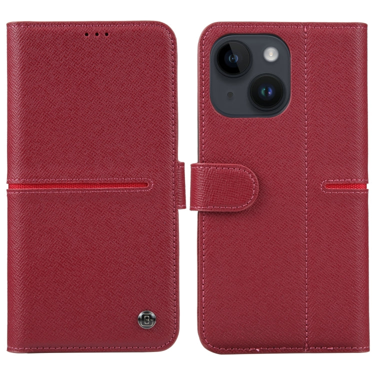 GEBEI Top-grain Horizontal Flip Leather Phone Case, For iPhone 14 Pro Max, For iPhone 14 Pro, For iPhone 14, For iPhone 14 Plus