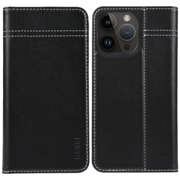 GEBEI Top-grain Horizontal Flip Leather Phone Case, For iPhone 14 Pro Max, For iPhone 14 Pro, For iPhone 14, For iPhone 14 Plus, For iPhone 13 Pro Max, For iPhone 13 Pro