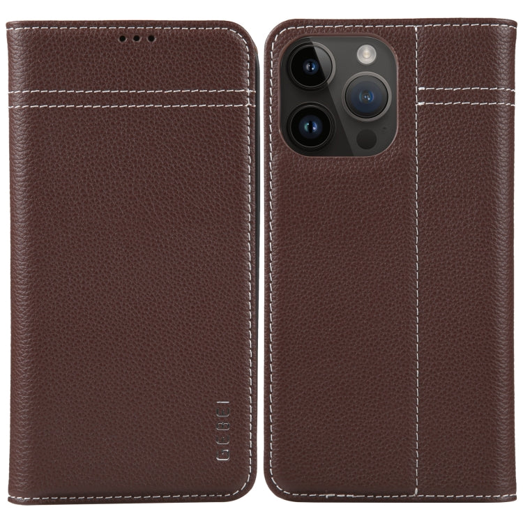 GEBEI Top-grain Horizontal Flip Leather Phone Case, For iPhone 14 Pro Max, For iPhone 14 Pro, For iPhone 14, For iPhone 14 Plus, For iPhone 13 Pro Max, For iPhone 13 Pro, For iPhone 13