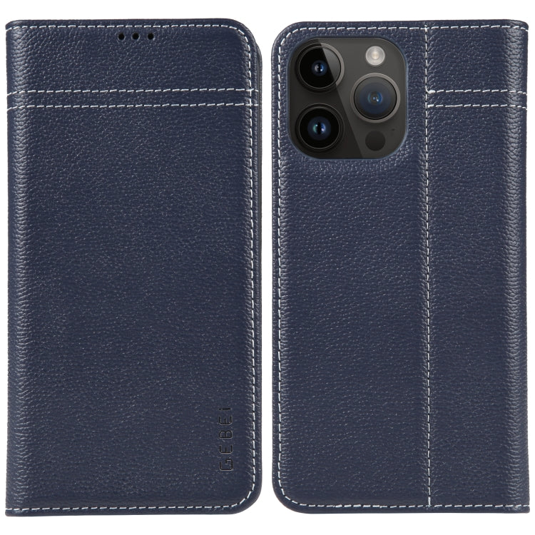 GEBEI Top-grain Horizontal Flip Leather Phone Case, For iPhone 14 Pro Max, For iPhone 14 Pro, For iPhone 14, For iPhone 14 Plus, For iPhone 13 Pro Max, For iPhone 13 Pro, For iPhone 13