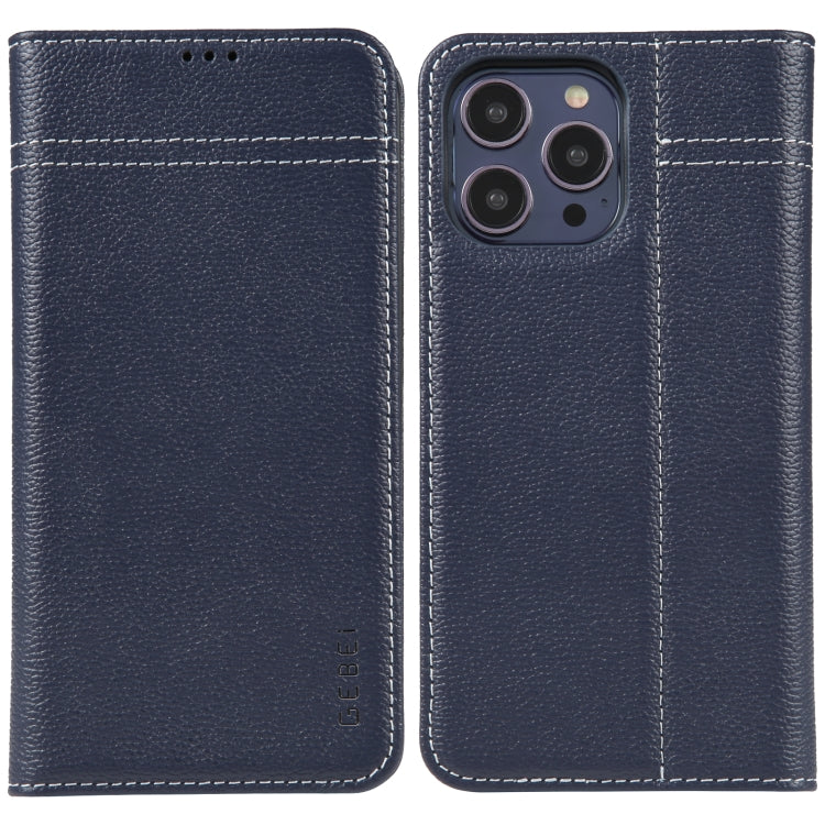 GEBEI Top-grain Horizontal Flip Leather Phone Case, For iPhone 14 Pro Max, For iPhone 14 Pro, For iPhone 14, For iPhone 14 Plus, For iPhone 13 Pro Max, For iPhone 13 Pro, For iPhone 13