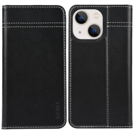 GEBEI Top-grain Horizontal Flip Leather Phone Case, For iPhone 13