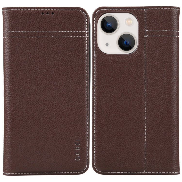 GEBEI Top-grain Horizontal Flip Leather Phone Case, For iPhone 14 Pro Max, For iPhone 14 Pro, For iPhone 14, For iPhone 14 Plus, For iPhone 13 Pro Max, For iPhone 13 Pro, For iPhone 13