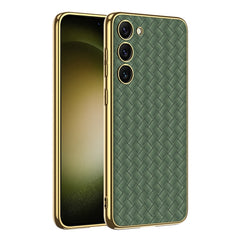 GKK Weave Texture Electroplating PU Protective Phone Case, For Samsung Galaxy S23+ 5G