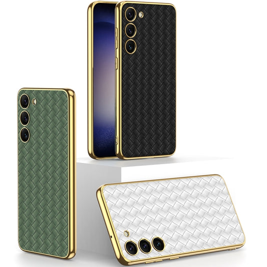 GKK Weave Texture Electroplating PU Protective Phone Case, For Samsung Galaxy S23+ 5G