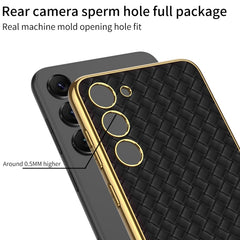 GKK Weave Texture Electroplating PU Protective Phone Case, For Samsung Galaxy S23+ 5G
