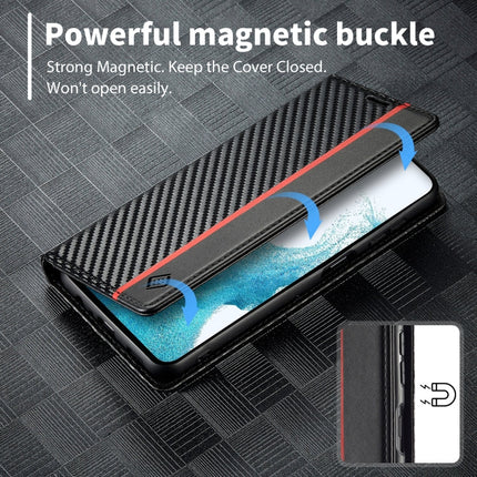 LC.IMEEKE Carbon Fiber Leather Phone Case, For Samsung Galaxy A14 4G / 5G