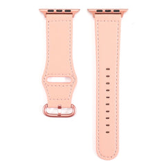 Solid Color Genuine Leather Watchband, For Apple Watch Series 7 41mm / 6 & SE & 5 & 4 40mm / 3 & 2 & 1 38mm, For Apple Watch Series 7 45mm / 6 & SE & 5 & 4 44mm / 3 & 2 & 1 42mm