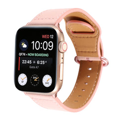 Solid Color Genuine Leather Watchband, For Apple Watch Series 7 41mm / 6 & SE & 5 & 4 40mm / 3 & 2 & 1 38mm, For Apple Watch Series 7 45mm / 6 & SE & 5 & 4 44mm / 3 & 2 & 1 42mm