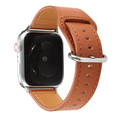 Solid Color Genuine Leather Watchband, For Apple Watch Series 7 41mm / 6 & SE & 5 & 4 40mm / 3 & 2 & 1 38mm, For Apple Watch Series 7 45mm / 6 & SE & 5 & 4 44mm / 3 & 2 & 1 42mm