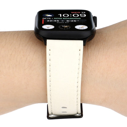 Cowhide Texture Leather Watchband, For Apple Watch Series 8&7 41mm / SE 2&6&SE&5&4 40mm / 3&2&1 38mm, For Apple Watch Series 7 45mm / 6 & SE & 5 & 4 44mm / 3 & 2 & 1 42mm, For Apple Watch Series 7 41mm / 6 & SE & 5 & 4 40mm / 3 & 2 & 1 38mm������������...