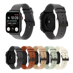 Cowhide Texture Leather Watchband, For Apple Watch Series 8&7 41mm / SE 2&6&SE&5&4 40mm / 3&2&1 38mm, For Apple Watch Series 7 45mm / 6 & SE & 5 & 4 44mm / 3 & 2 & 1 42mm, For Apple Watch Series 7 41mm / 6 & SE & 5 & 4 40mm / 3 & 2 & 1 38mm