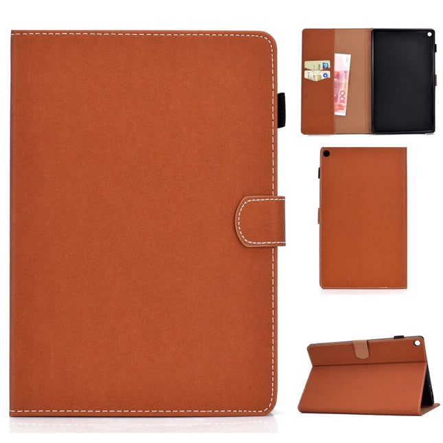 Solid Color Tablet PC Universal Magnetic Horizontal Flip Leather Case with Card Slots & Holder, For Kindle Fire HD10 2015 / 2017, For Kindle Paperwhite 4 / 3 / 2 / 1, For Galaxy Tab A 10.1(2016) T580, For Galaxy Tab A 10.1(2019) T510