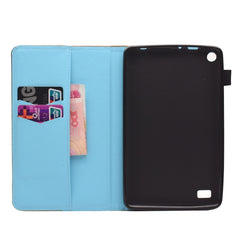 Painted Horizontal Flat Leather Case with Card Slot & Holder & Wallet, For Kindle Fire 7 2015