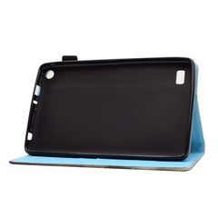 Painted Horizontal Flat Leather Case with Card Slot & Holder & Wallet, For Kindle Fire 7 2015