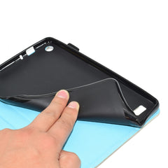 Painted Horizontal Flat Leather Case with Card Slot & Holder & Wallet, For Kindle Fire 7 2015