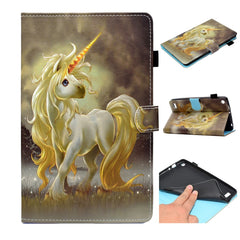 Painted Horizontal Flat Leather Case with Card Slot & Holder & Wallet, For Kindle Fire 7 2015