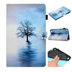 Painted Horizontal Flat Leather Case with Card Slot & Holder & Wallet, For Kindle Fire 7 2015