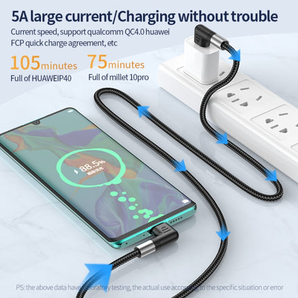 A9 100W USB-C/Type-C to USB-C/Type-C Double Elbow Data Cable, 0.5m, 1m, 2m, 3m