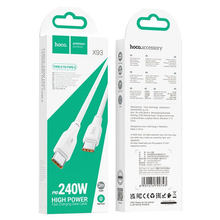 hoco X93 240W USB-C/Type-C to USB-C/Type-C Fast Charge Data Cable, 240W Type-C to Type-C