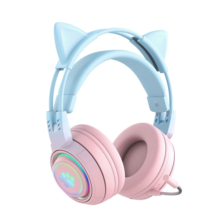 T25 RGB Stereo Cat Ear Bluetooth Wireless Headphones with Detachable Microphone