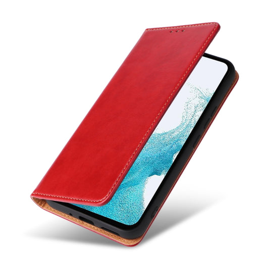 Fierre Shann PU Genuine Leather Texture Leather Phone Case, For Samsung Galaxy A54 5G