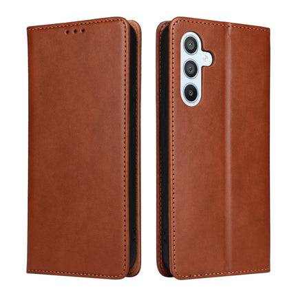 Fierre Shann PU Genuine Leather Texture Leather Phone Case, For Samsung Galaxy A54 5G