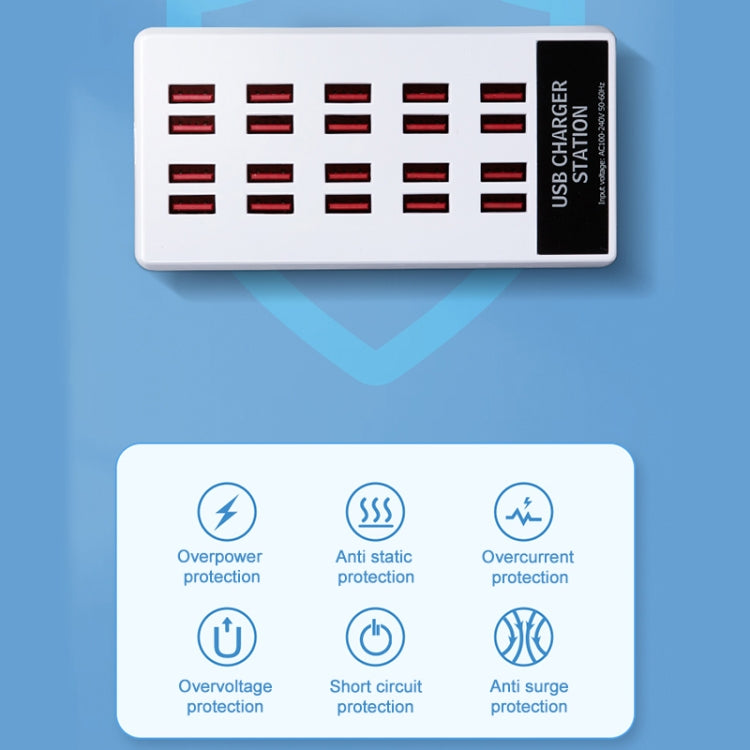 20-Ports Desktop USB Charger Station HUB