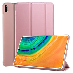 3-folding Horizontal Flip PU Leather + Shockproof Honeycomb TPU Case with Holder, For Huawei MediaPad M6 8.4 inch, For Huawei MediaPad M6 10.8 inch, For Huawei MatePad Pro 10.8 inch, Huawei MediaPad T5 10 inch