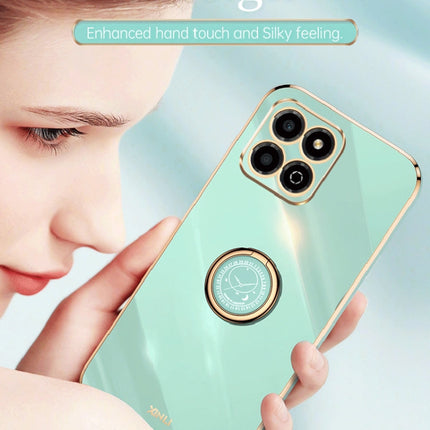 XINLI Straight Edge 6D Electroplate TPU Phone Case with Ring Holder