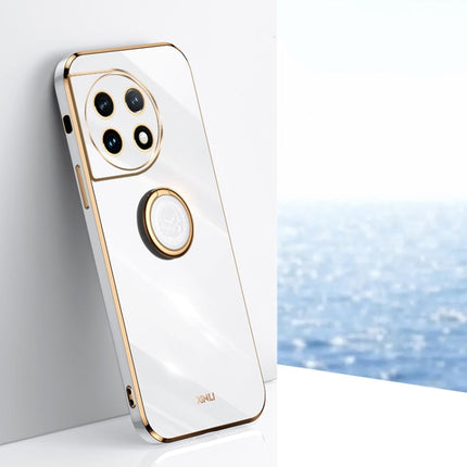 XINLI Straight Edge 6D Electroplate TPU Phone Case with Ring Holder