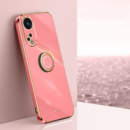 XINLI Straight Edge 6D Electroplate TPU Phone Case with Ring Holder, For OPPO Reno8 T 5G, For vivo Y100, For Samsung Galaxy A24 4G