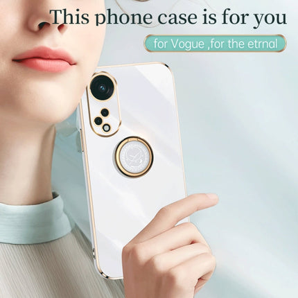 XINLI Straight Edge 6D Electroplate TPU Phone Case with Ring Holder