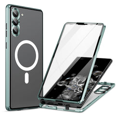 HD Full Cover Magsafe Magnetic Metal Tempered Glass Phone Case, For Samsung Galaxy S23 5G, For Samsung Galaxy S22+ 5G, For Samsung Galaxy S22 5G, For Samsung Galaxy S21 5G