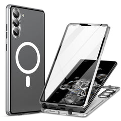 HD Full Cover Magsafe Magnetic Metal Tempered Glass Phone Case, For Samsung Galaxy S23 5G, For Samsung Galaxy S22+ 5G, For Samsung Galaxy S22 5G, For Samsung Galaxy S21 5G