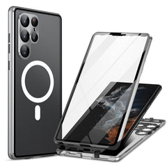 HD Full Cover Magsafe Magnetic Metal Tempered Glass Phone Case