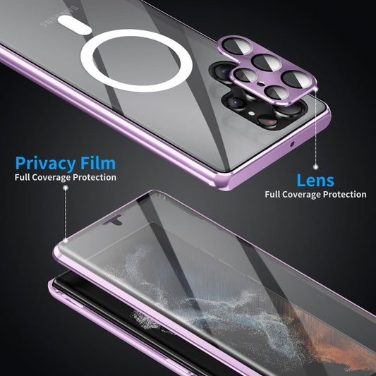 HD Full Cover Magsafe Magnetic Metal Tempered Glass Phone Case, For Samsung Galaxy S23 Ultra 5G, For Samsung Galaxy S23+ 5G, For Samsung Galaxy S23 5G, For Samsung Galaxy S22+ 5G