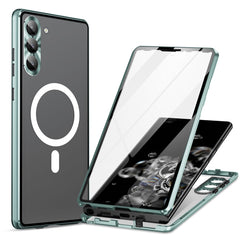 HD Full Cover Magsafe Magnetic Metal Tempered Glass Phone Case, For Samsung Galaxy S22 5G, For Samsung Galaxy S21 5G, For Samsung Galaxy S21+ 5G, For Samsung Galaxy S21 Ultra 5G