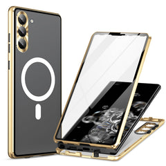 HD Full Cover Magsafe Magnetic Metal Tempered Glass Phone Case, For Samsung Galaxy S22 5G, For Samsung Galaxy S21 5G, For Samsung Galaxy S21+ 5G, For Samsung Galaxy S21 Ultra 5G