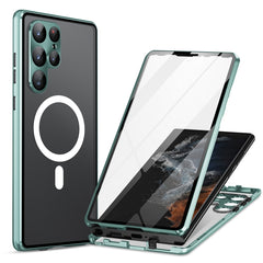 HD Full Cover Magsafe Magnetic Metal Tempered Glass Phone Case, For Samsung Galaxy S22 5G, For Samsung Galaxy S21 5G, For Samsung Galaxy S21+ 5G, For Samsung Galaxy S21 Ultra 5G
