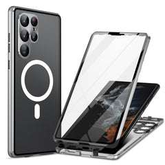 HD Full Cover Magsafe Magnetic Metal Tempered Glass Phone Case, For Samsung Galaxy S21+ 5G, For Samsung Galaxy S21 Ultra 5G