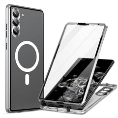 HD Full Cover Magsafe Magnetic Metal Tempered Glass Phone Case, For Samsung Galaxy S22 5G, For Samsung Galaxy S21 5G, For Samsung Galaxy S21+ 5G, For Samsung Galaxy S21 Ultra 5G