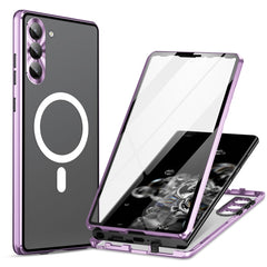 HD Full Cover Magsafe Magnetic Metal Tempered Glass Phone Case, For Samsung Galaxy S22 5G, For Samsung Galaxy S21 5G, For Samsung Galaxy S21+ 5G, For Samsung Galaxy S21 Ultra 5G